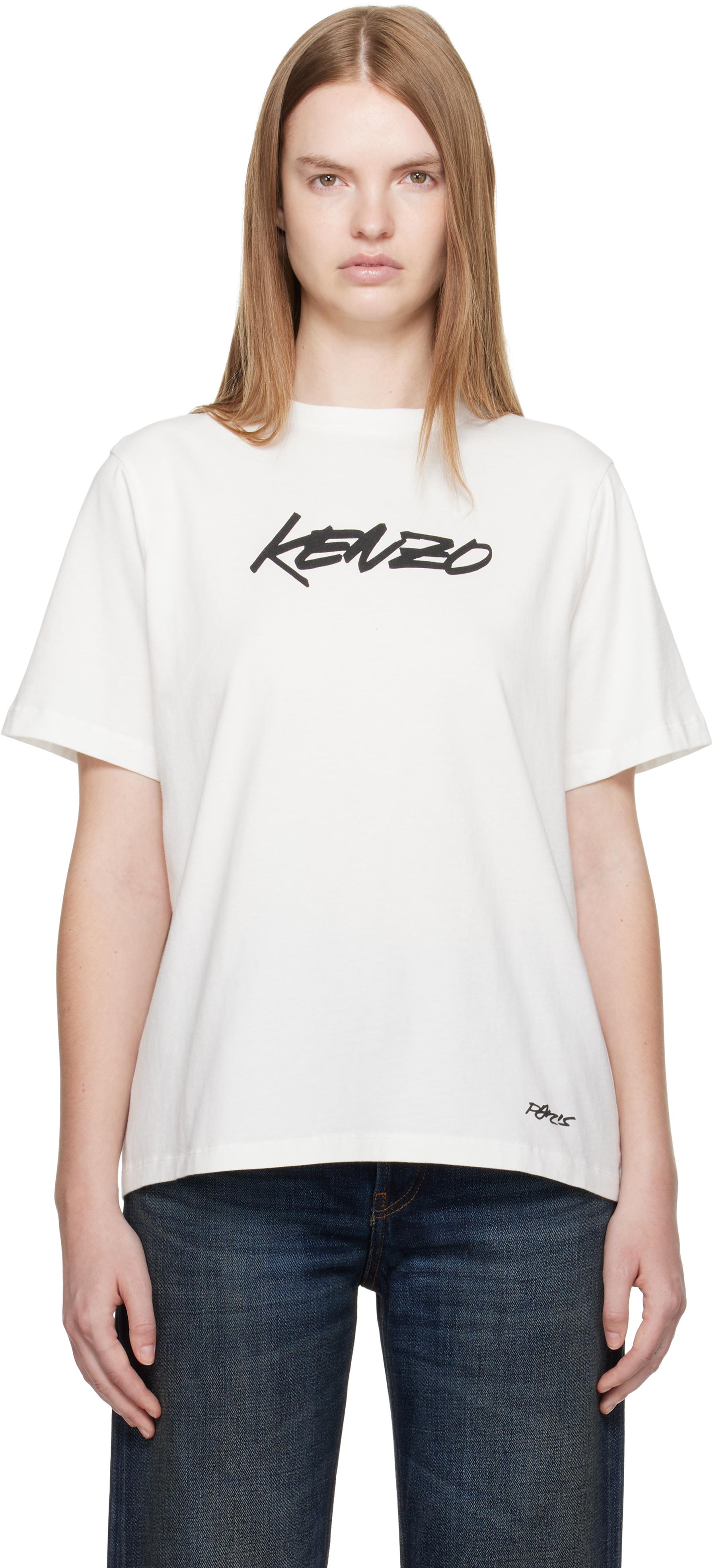 Tシャツ・カットソー KENZO Woman T-Shirt White FF52TS1494SO 02 s-l400.jpg