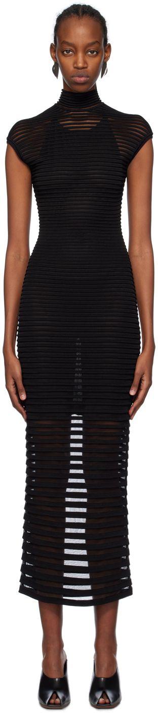 Studio Black with green dots Alia cut Dress LP