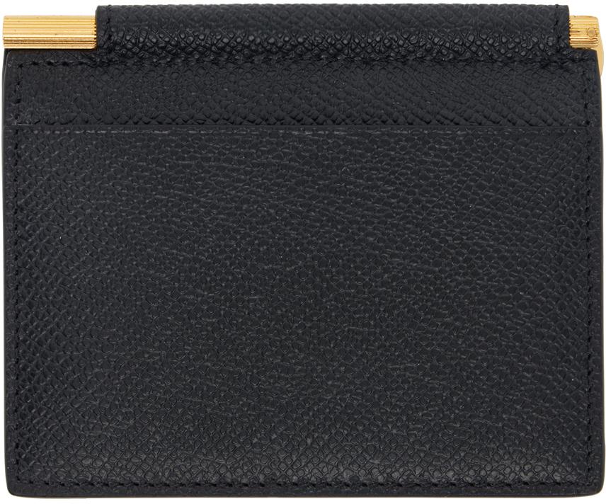 Tom Ford メンズ ブラック スモール グレインレザー マネークリップ 二 