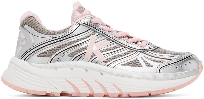 KENZO Silver Paris Pace Sneakers in Black Lyst UK