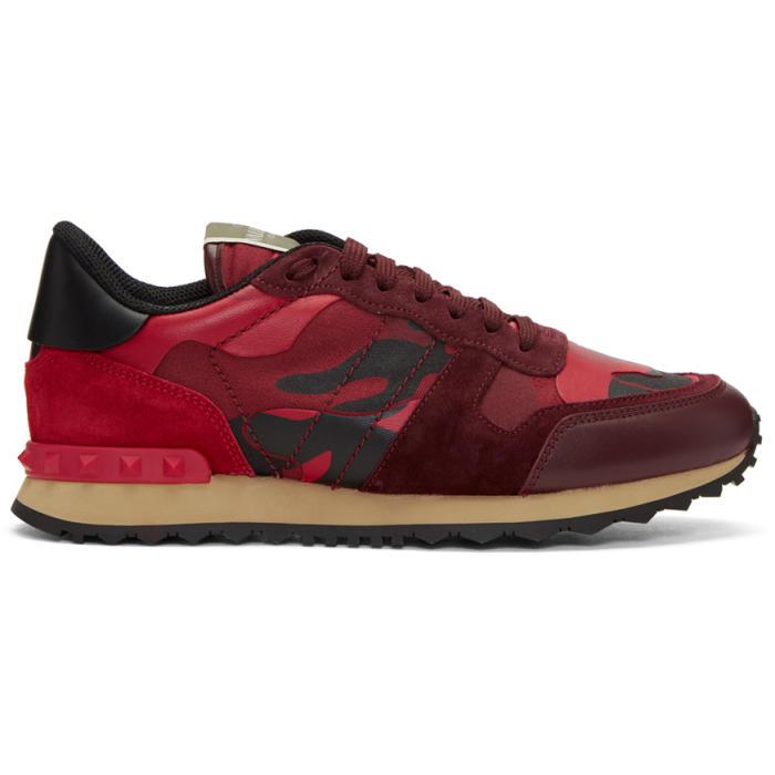 correct Bij naam Voorwoord Valentino Canvas Red Camo Rockrunner Sneakers for Men - Lyst