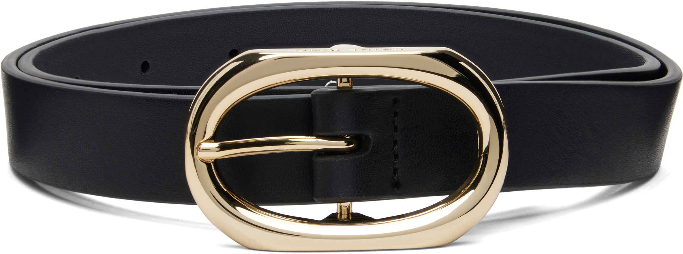 【関税込み】ANINE BING ブラック Mila ベルト ANINE BING Mila Belt - Embossed Black