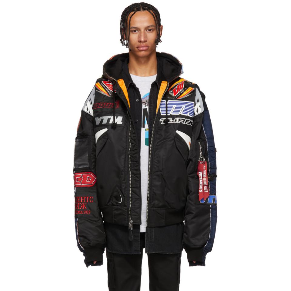 Vetements Black And Navy Alpha Industries Edition Racing Bomber Jacket for  Men | Lyst