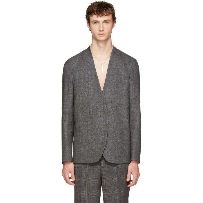 Maison Margiela Grey No Lapel Blazer in Gray for Men | Lyst