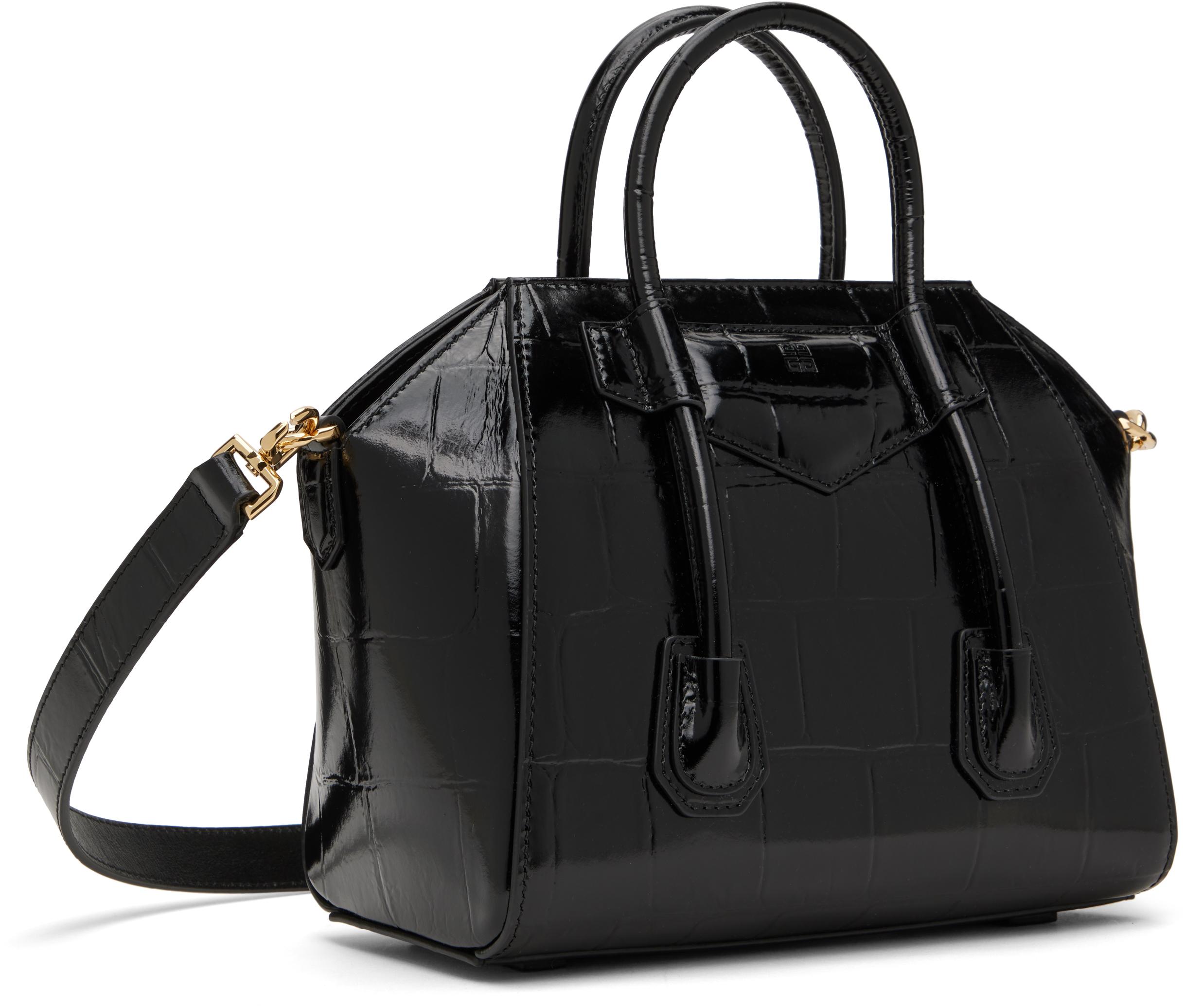 Givenchy レディース ブラック ミニ Antigona Lock バッグ トートバッグ 