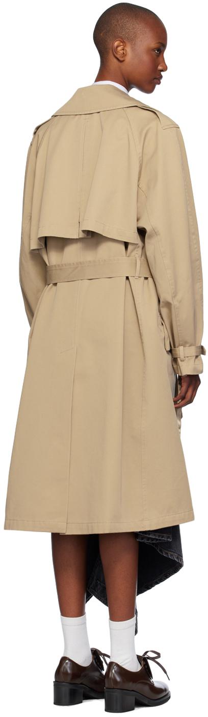 【OPEN YY】24FW MOTORCYCLE TRENCH COAT Beige Motorcycle Trench Coat by OPEN YY on Sale