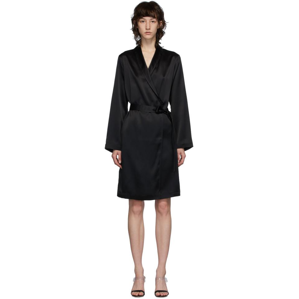La Perla Black Silk Short Robe Lyst