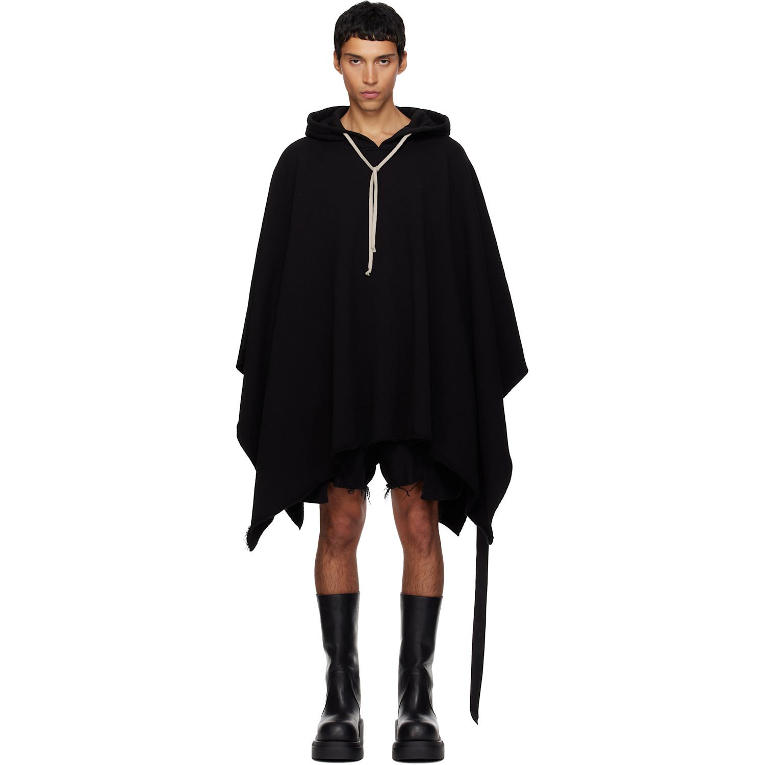 Rick Owens Poncho Hoodie in Black for Men | Lyst