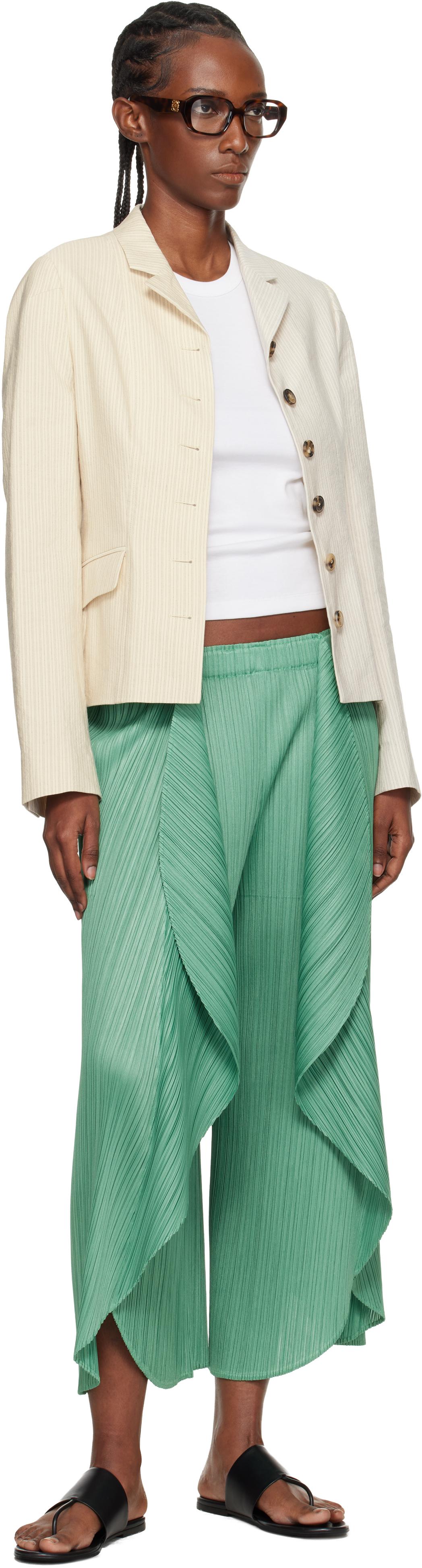 Pleats Please Issey Miyake Leaf Trousers in Green | Lyst Canada