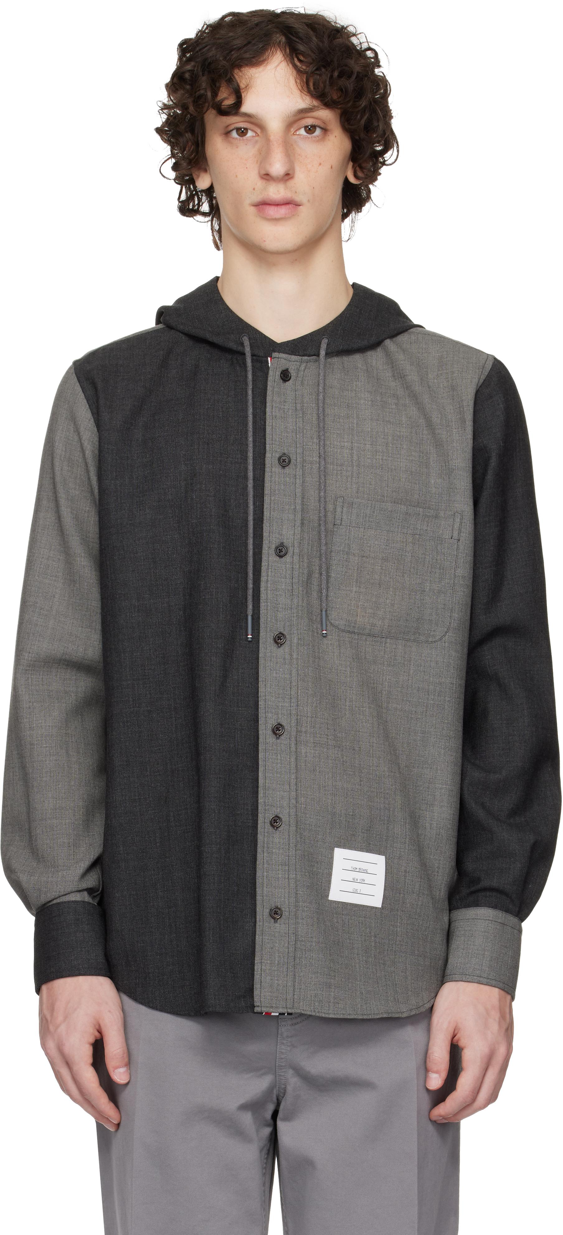 THOM BROWNE ダークグレー シャツ THOM BROWNE ダークグレー シャツ