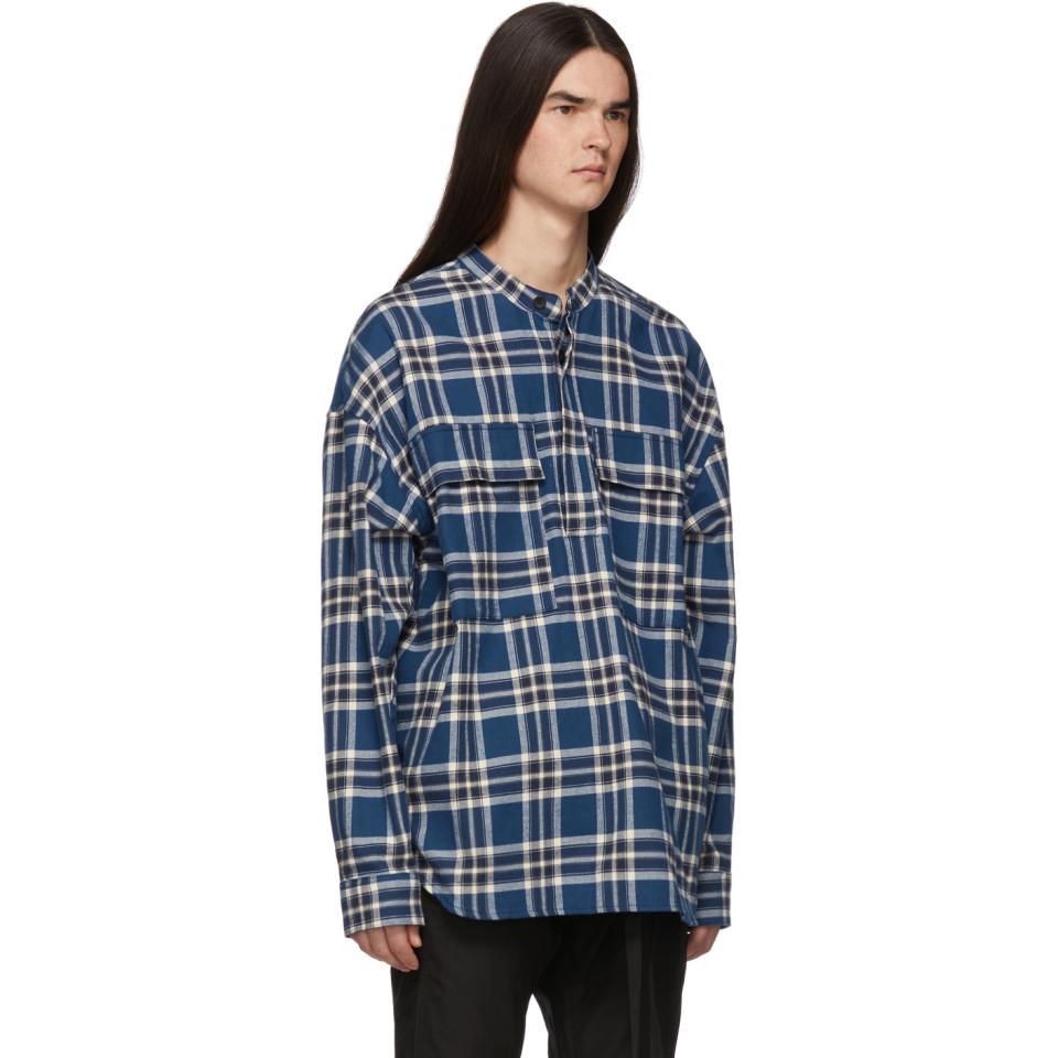 fear of god plaid pullover henley