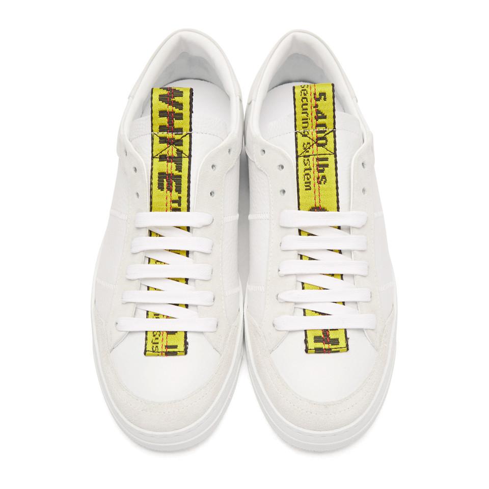Off-White c/o Virgil Abloh Leather White And Yellow Belt Sneakers for Men -  Lyst