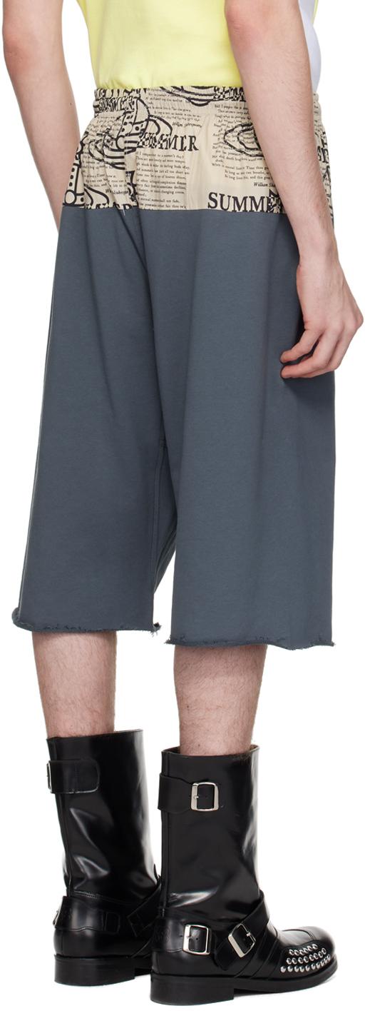 Vivienne Westwood メンズ ブルー グレー パネル ショートパンツ 