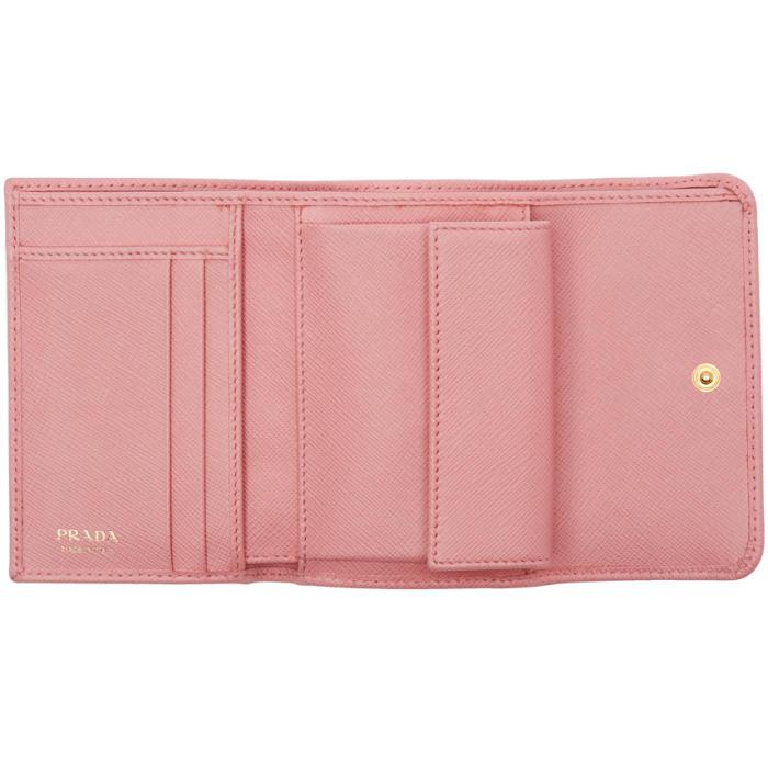 pink trifold wallet