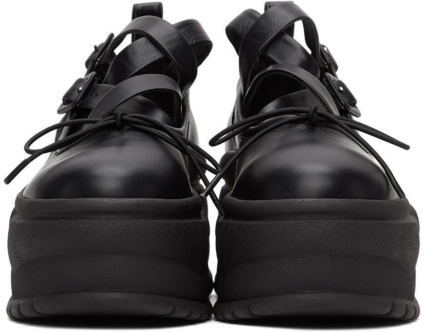 jeg læser en bog Tulipaner Papua Ny Guinea Simone Rocha Leather Platform Track Sole Ballerina Sneakers in Black | Lyst