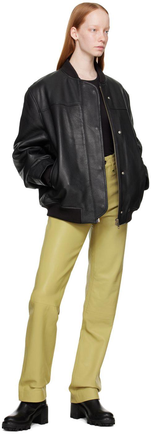 REMAIN Birger Christensen Black Maryan Leather Bomber Jacket