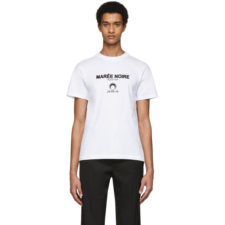 Marine Serre Cotton White Maree Noire T-shirt for Men - Lyst