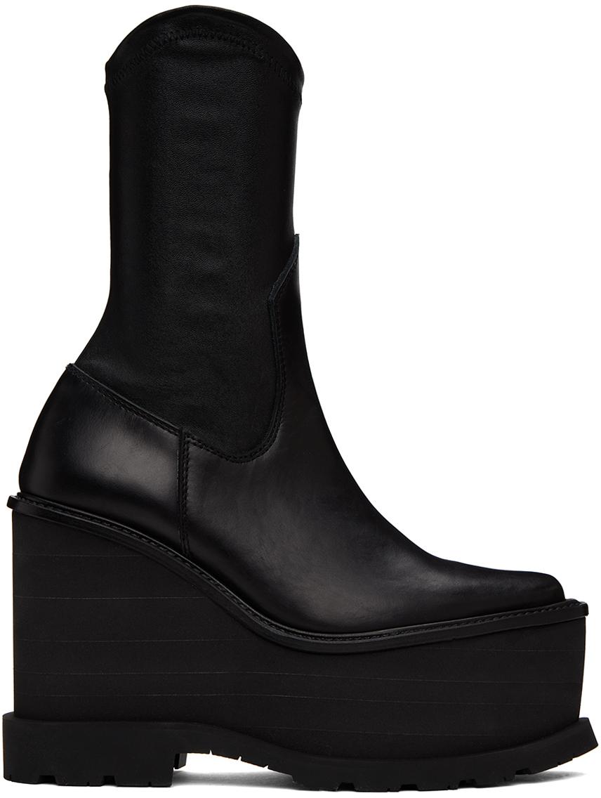 Sacai レディース ブラック Cowboy ウェッジブーツ ブーツ