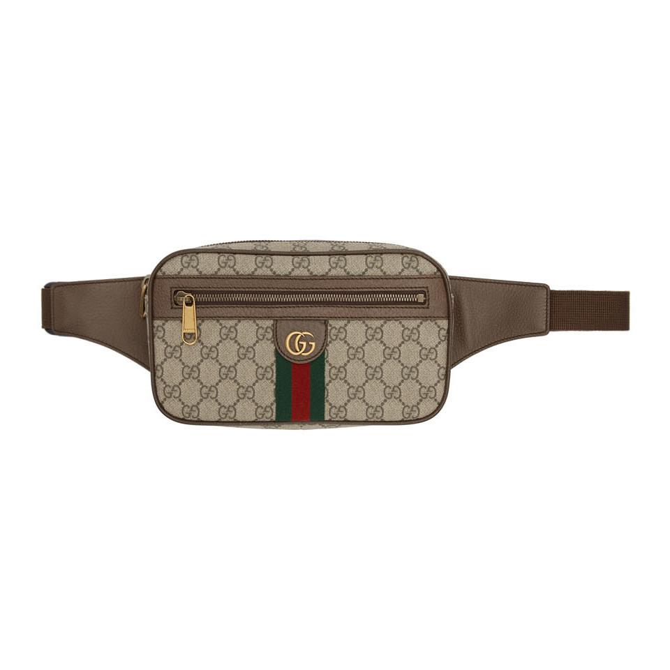 Gucci Beige Ophidia GG Belt Bag in Natural for Men - Lyst