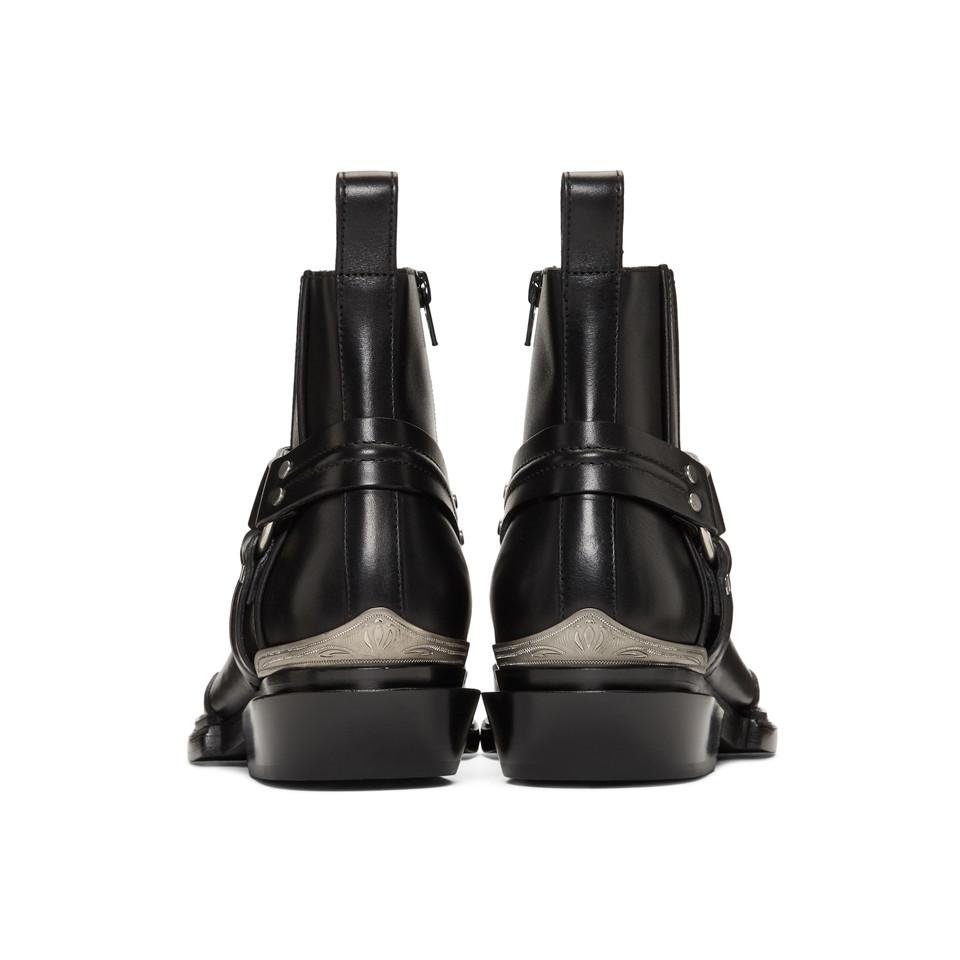 Balenciaga Santiag Western Leather Boots in Black for Men - Lyst