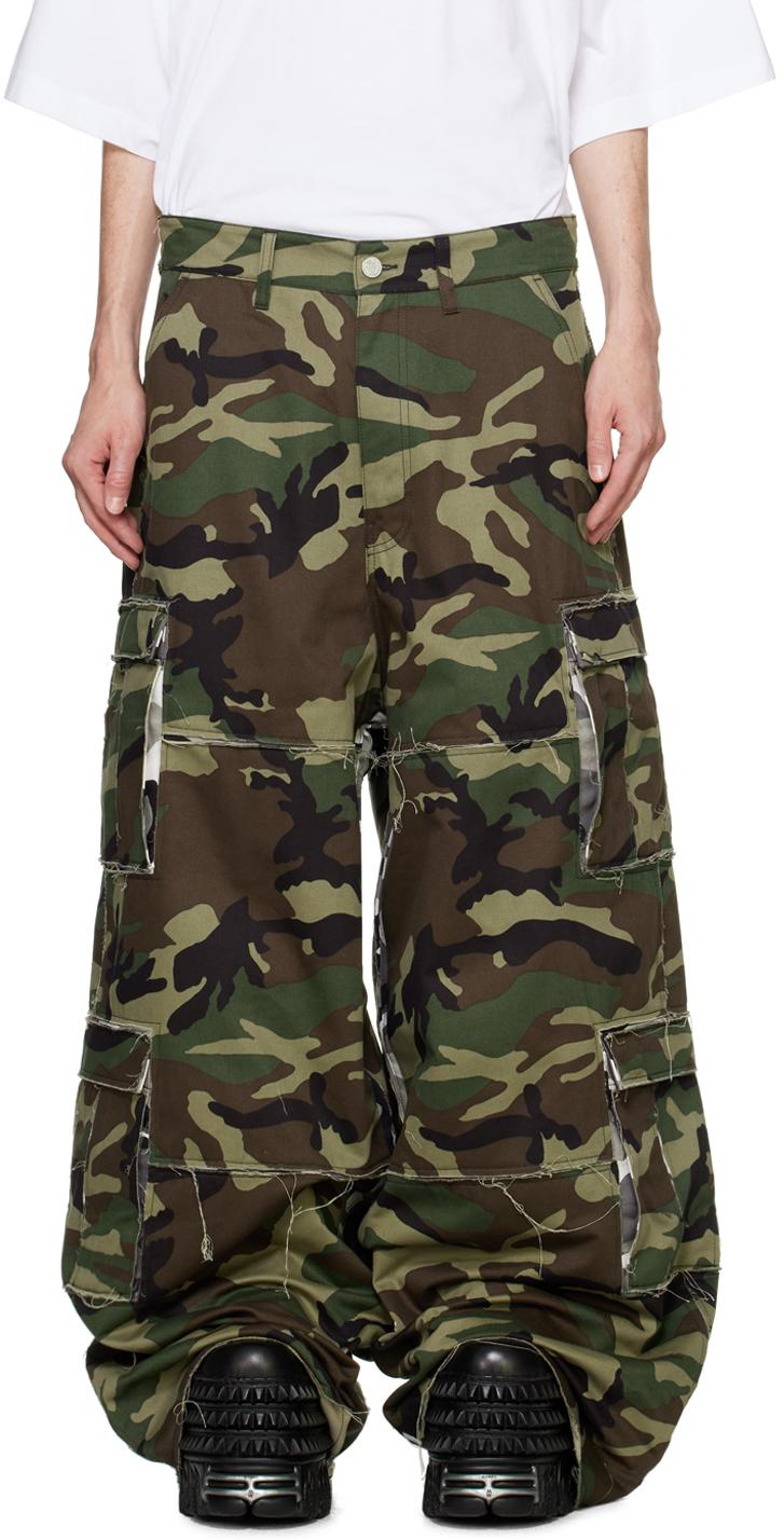 Vetements Paneled Camo Cargo Pants in Green for Men | Lyst