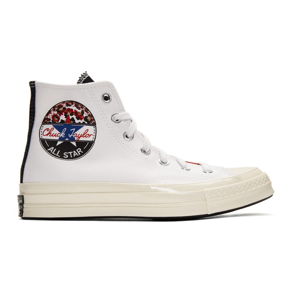 Converse White And Red Logo Play Chuck 70 High Sneakers for Men | Lyst