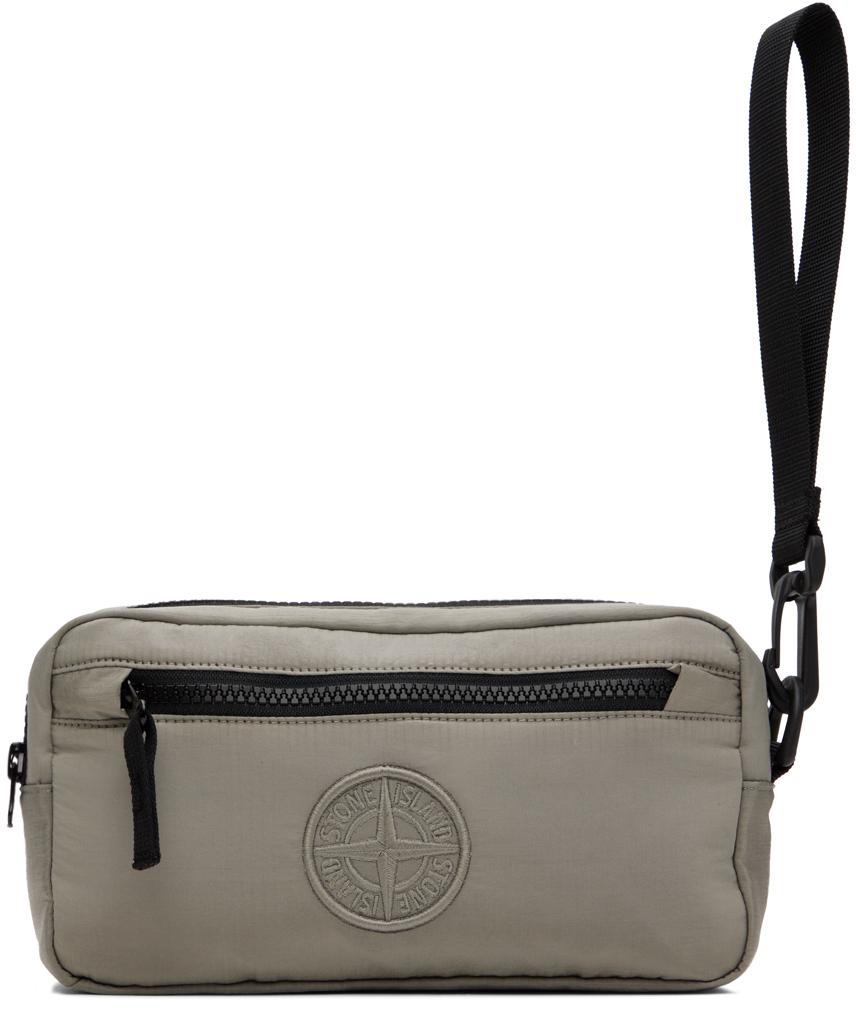 Stone  9200015 ナイロンメタル ポーチバッグ Stone Island: グレー 9200015 Coated Nylon Metal ECONYL