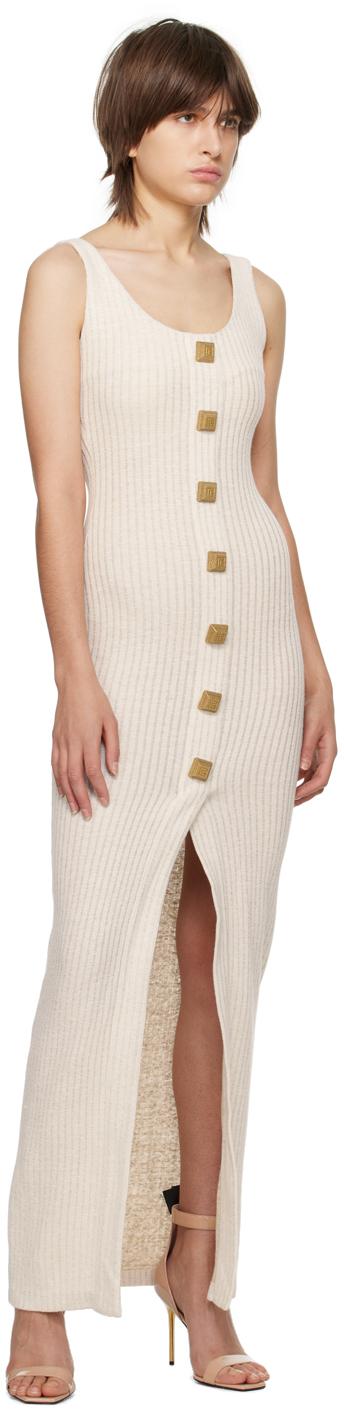 Balmain レディース ブラック スクープネック マキシワンピース ワンピース 