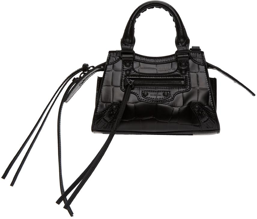 Balenciaga Croc Nano Neo Classic Top Handle Bag in Black | Lyst