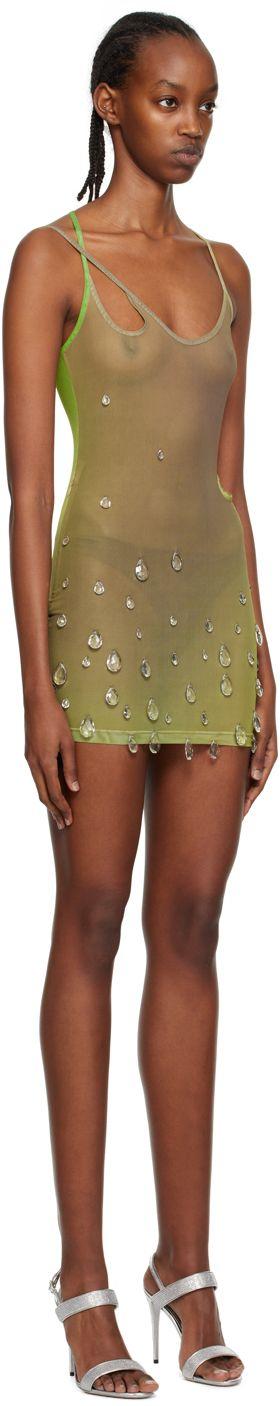 Gcds Khaki Sita Drops Minidress in Black | Lyst