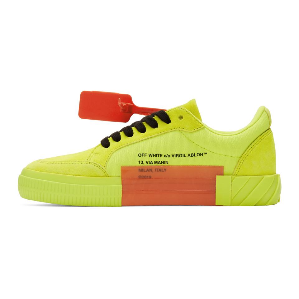 Off-White c/o Virgil Abloh Suede Yellow Vulcanized Low Sneakers for Men ...