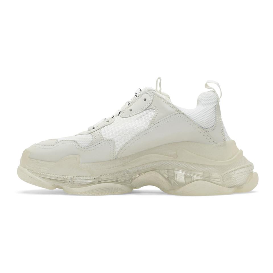 balenciaga triple s blanche semelle transparente