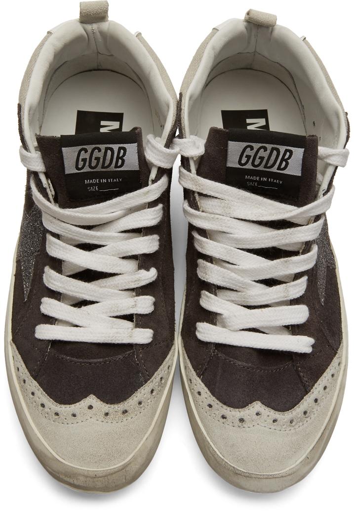 En Exclusive Suede Glitter Mid Star Sneakers in Grey (Gray) - Lyst