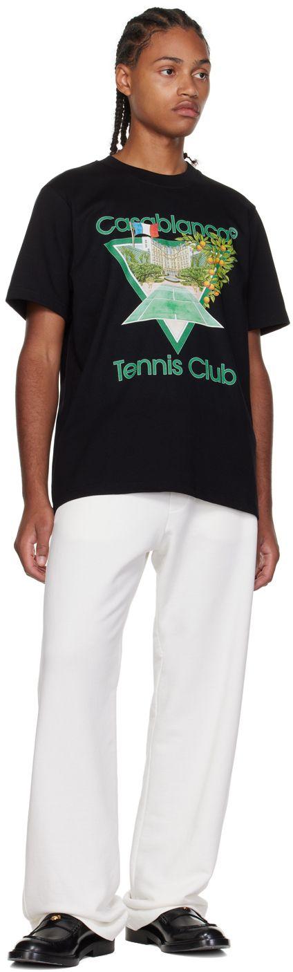 CASABLANCA Ssense Exclusive Black Tennis Club Icon T-shirt for Men