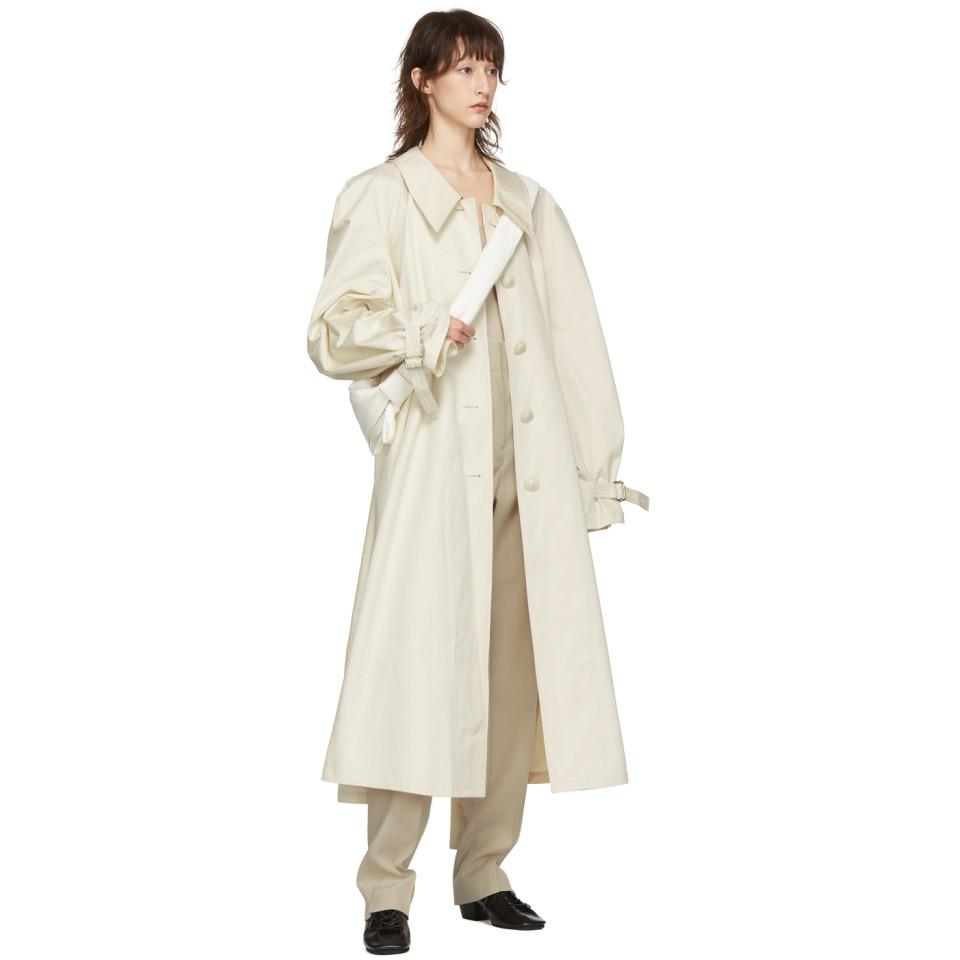 Lemaire Off-white Twill Trench Coat | Lyst