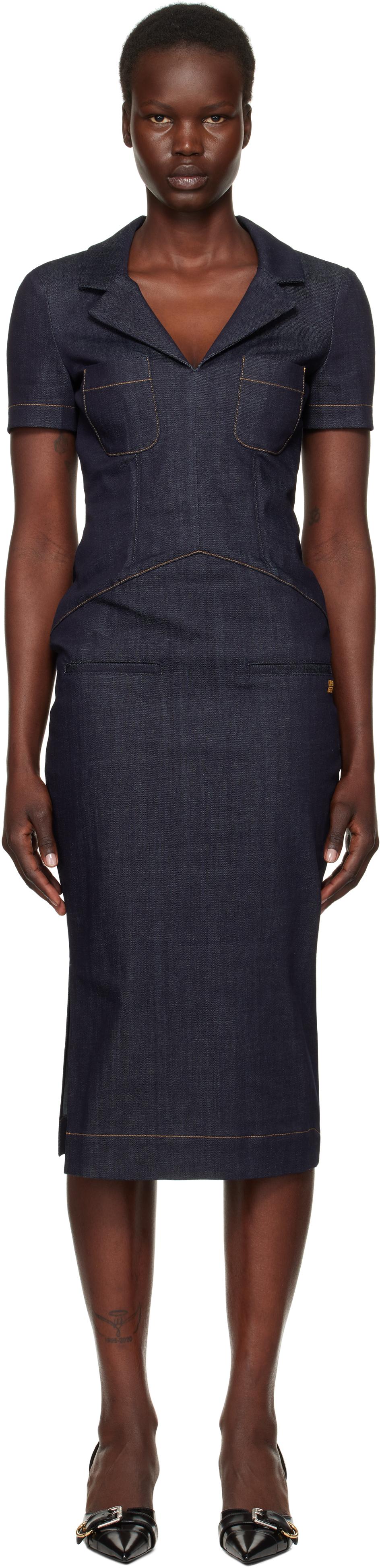 ワンピース GIVENCHY FW25 Denim dress (BW22GA516W 420) Shirt dress in washed denim in - medium blue | Givenchy US
