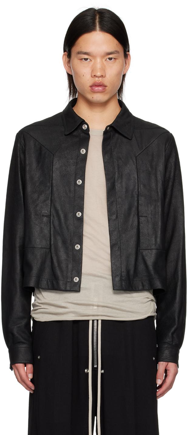 Rick Owens Porterville Alice Strobe Leather Jacket in Black for