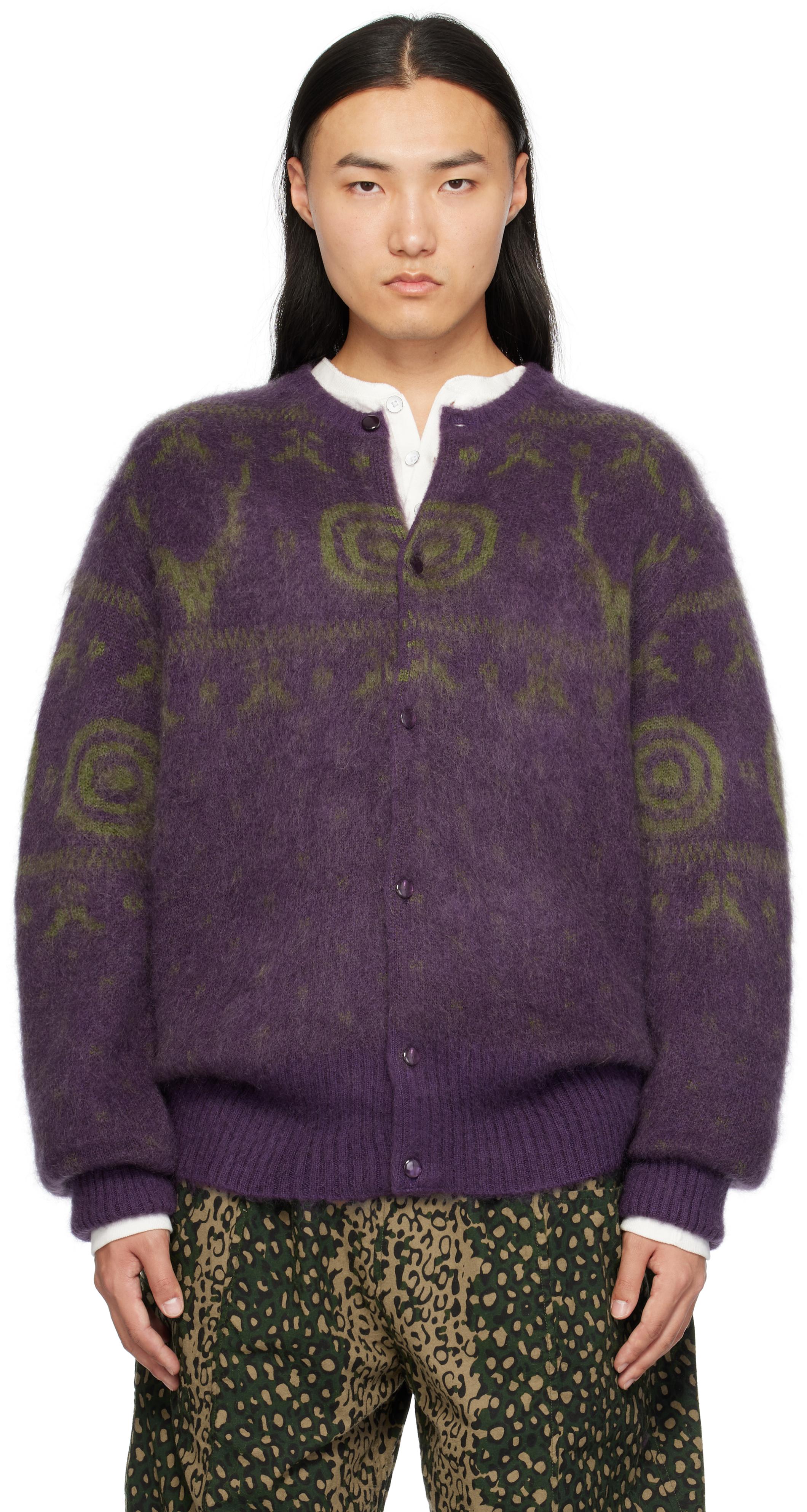 South2 West8: Beige Mohair Cardigan | SSENSE
