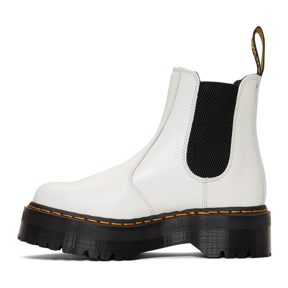 doc marten quad chelsea boots white
