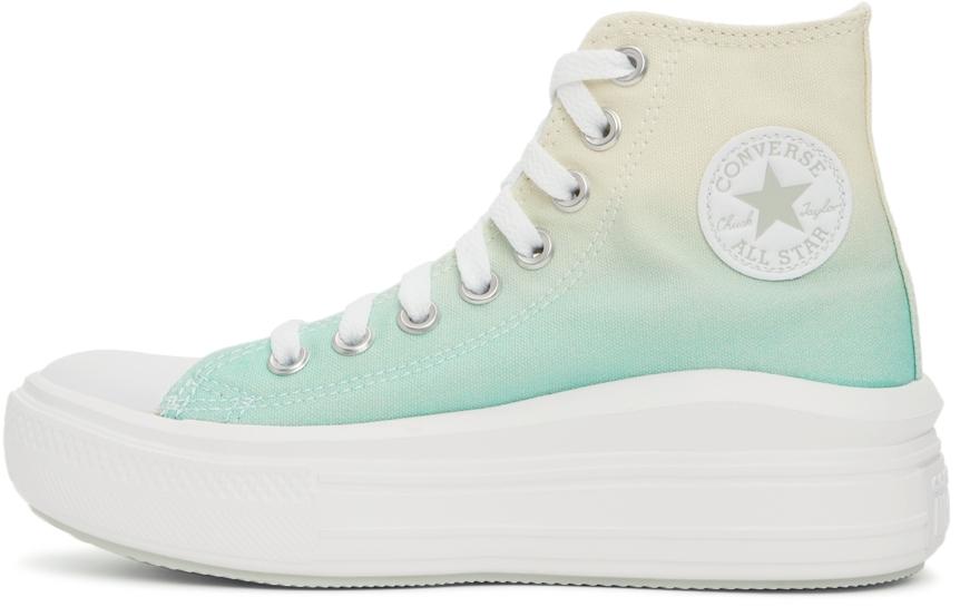 Converse Green & Beige Ombre Chuck Taylor All Star Move Hi Sneakers |