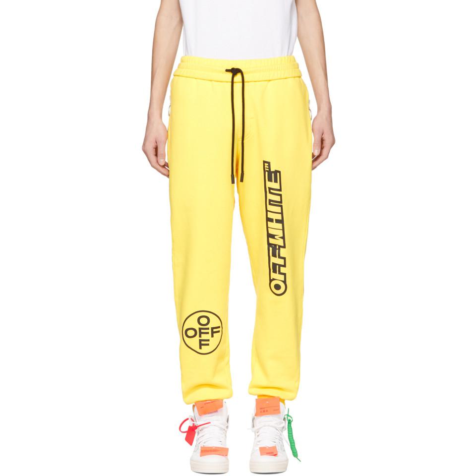 Off-White c/o Virgil Abloh Cotton Printed Sweatpants in Yellow for Men |  Lyst
