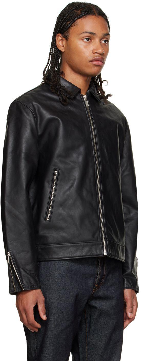 Nudie Jeans Eddy Rider Leather Jacket in Black for Men | Lyst