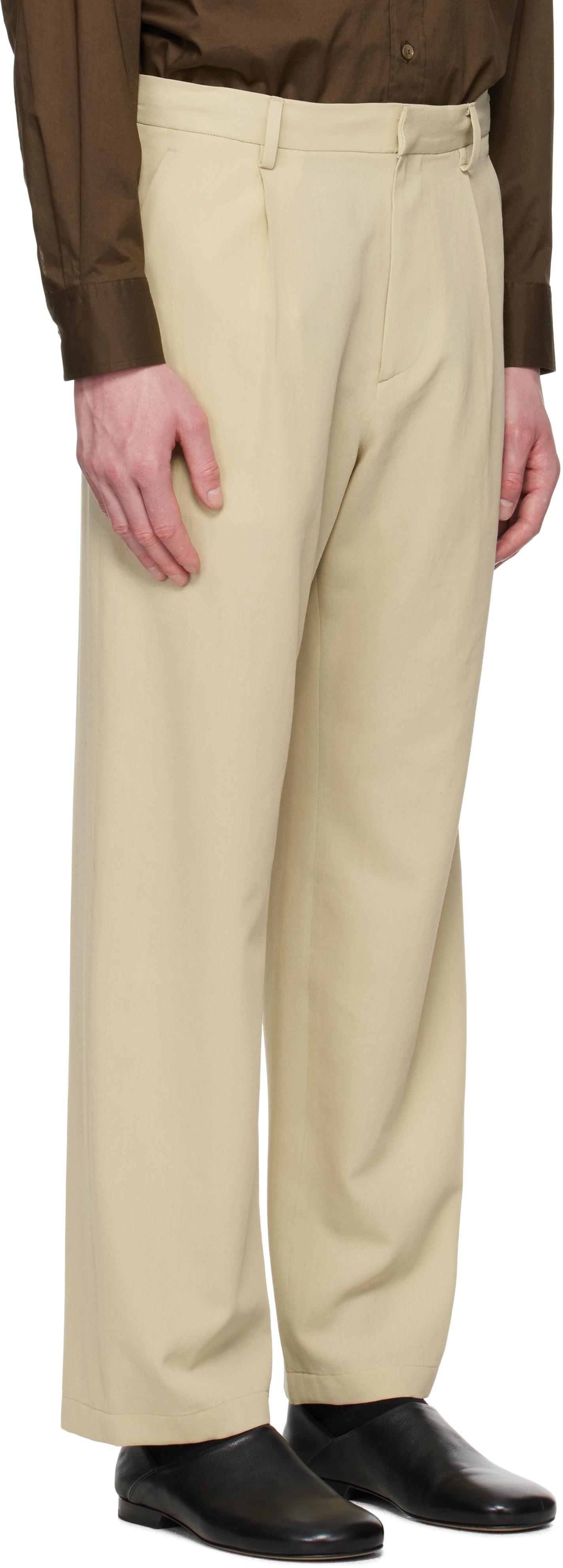 【新品・未開封】LIGHT COTTON WOOL VIYELLA SLACKS LIGHT COTTON WOOL VIYELLA SLACKS IN LIGHT KHAKI — Shop Boswell