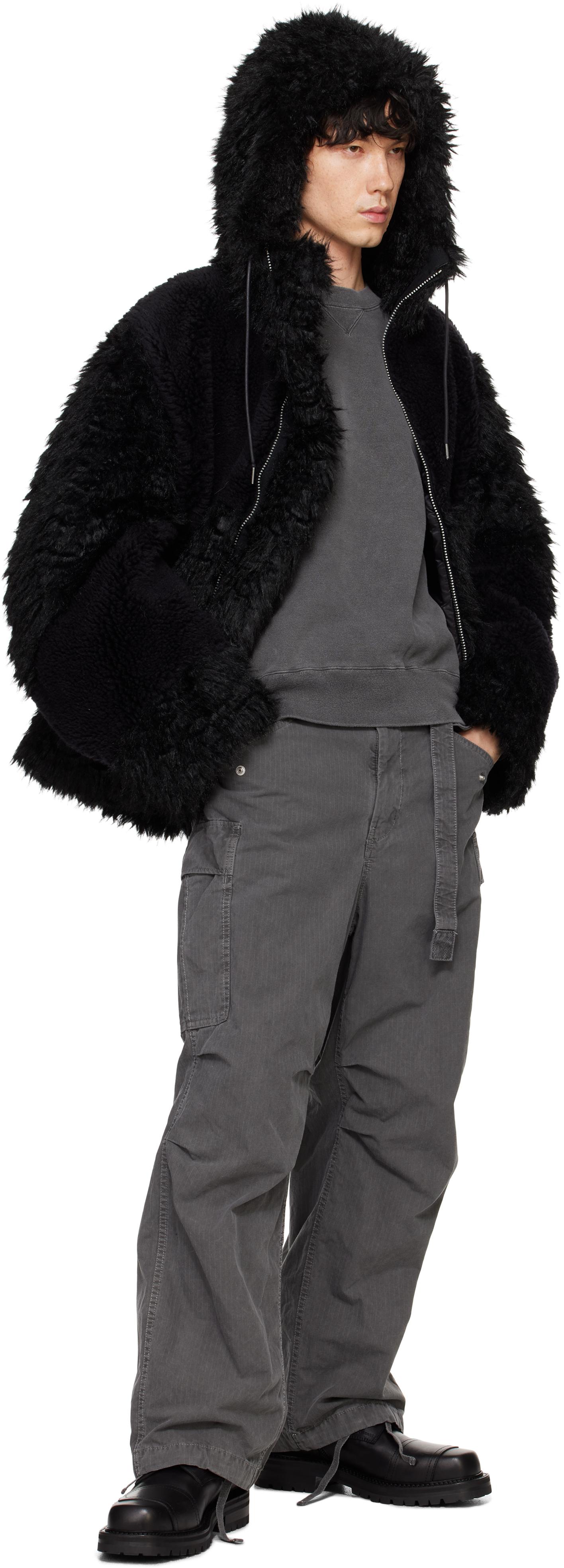 Sacai メンズ グレー ガーメントダイ コットンジャージ Sacai メンズ グレー ガーメントダイ コットンジャージ