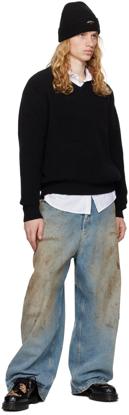 Noah V-Neck Shaker Stitch Sweater in Black for Men | Lyst Noah V-Neck Shaker Stitch Sweater in Black for Men | Lyst