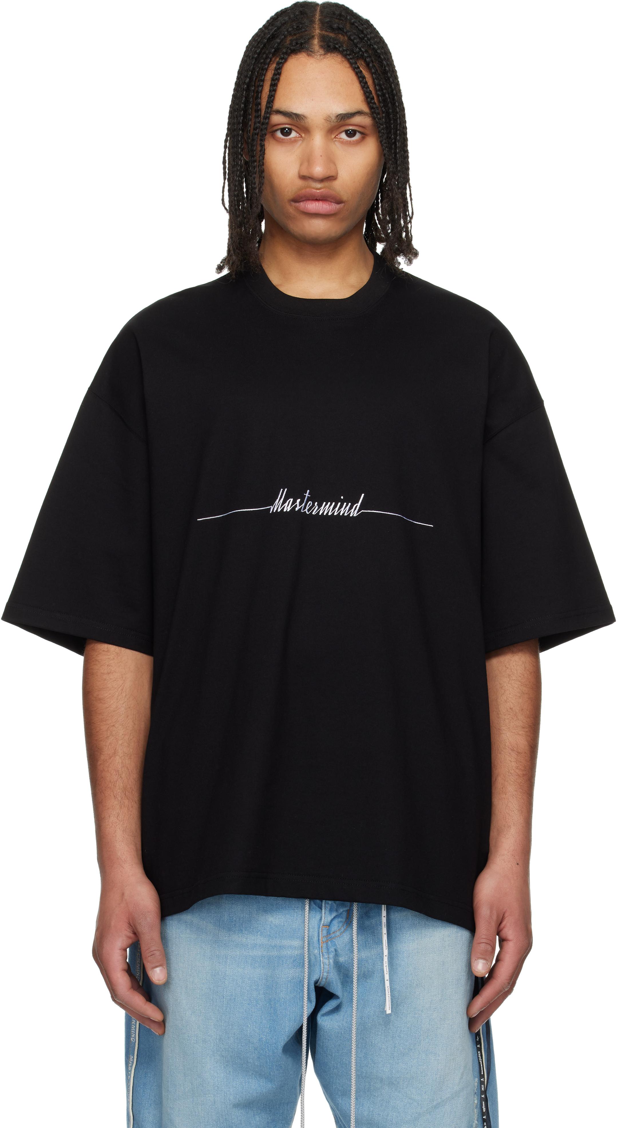 Mastermind Japan Boxy Heartbeat Logo T-Shirt in Black for