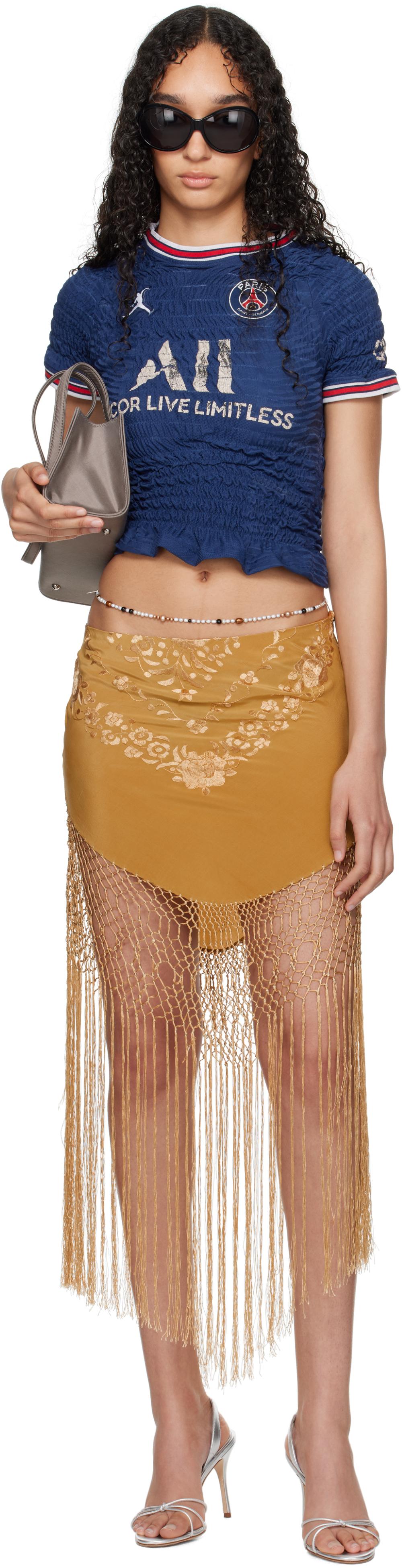 関税込み】Conner Ives ブルー シークイン マキシスカート