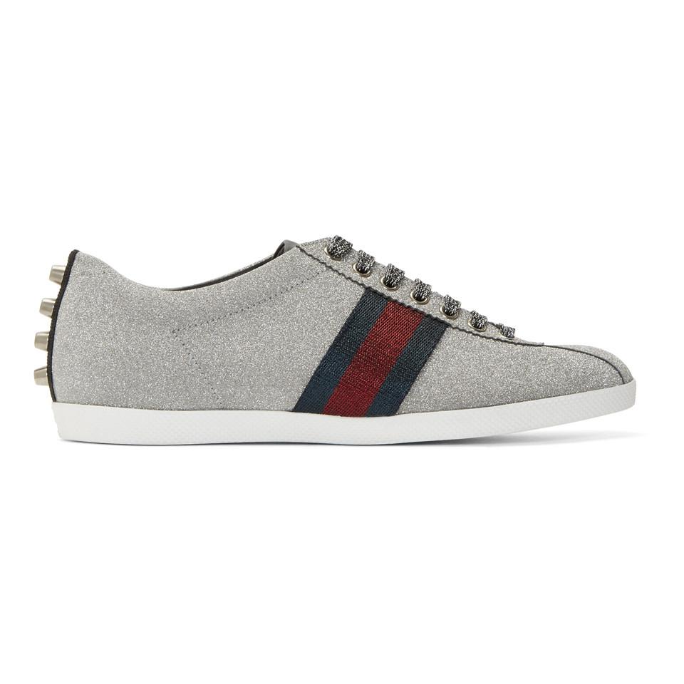 gucci silver glitter sneakers