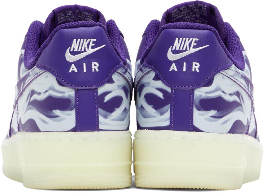Nike Purple Air Force 1 '07 Skeleton Qs Sneakers for Men | Lyst