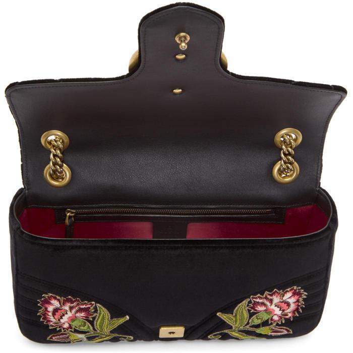 Gucci Black Velvet Medium 'loved' Gg Marmont 2.0 Bag Lyst